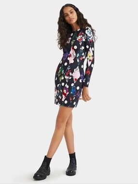 Desigual Dublin Graphic Print Bodycon Slim Dress XS/S NWT